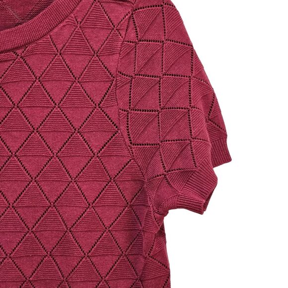 Modcloth Short Sleeve Textured Sweater, Size Mauve, Medium, Excellent Condition - Picture 7 of 15